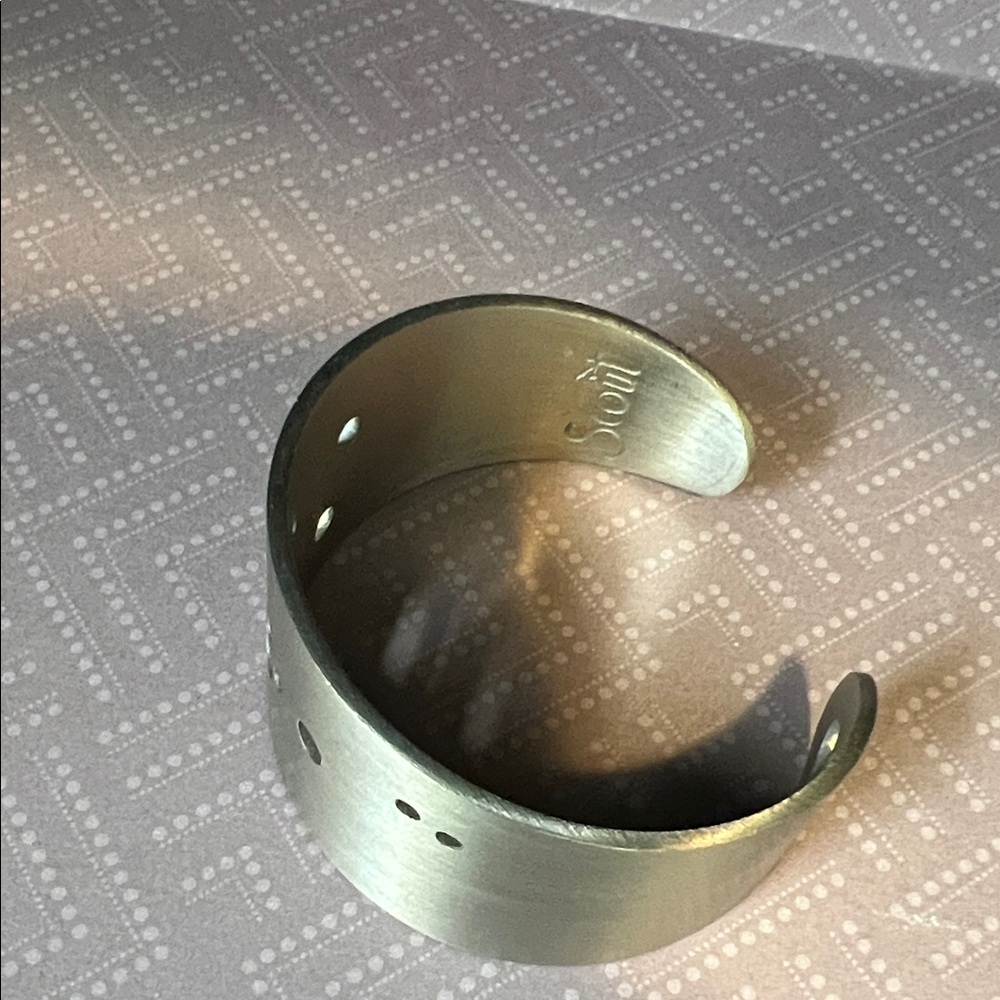 Scout Taurus Zodiac Cuff Bracelet with Taurus ♉️ Constellation Circular Cutouts - Picture 3 of 4